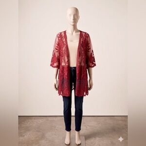Pink Blush - Sheer Embroidered Kimono